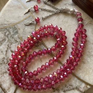 IKHLAS Premium Crystal Chain Tasbih – 100 Beads